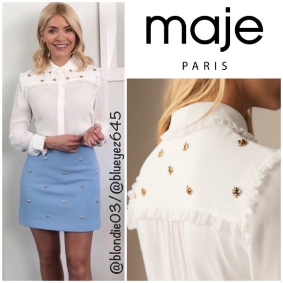 Maje Tops - Maje “Ciel” bee embellished blouse 3 (US L)